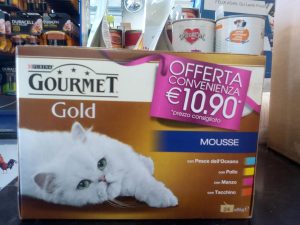 gourmet Gold gatto, mousse, 24 pezzi da 85 grammi, gusti assortiti